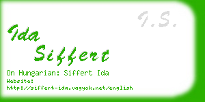 ida siffert business card